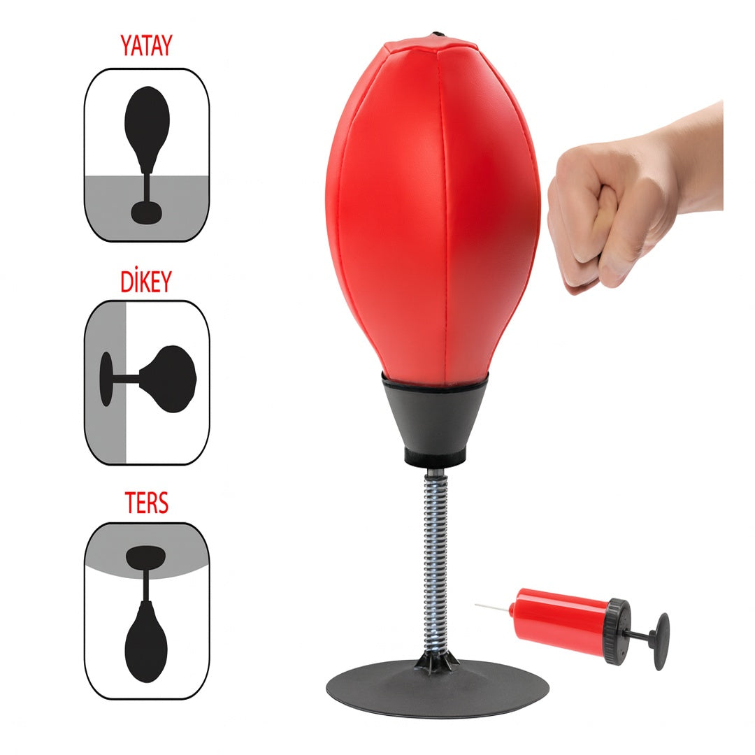 Stres Giderici Masaüstü Boks Topu | El Pompalı