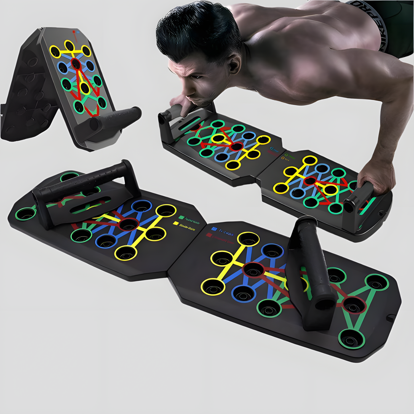 Kas Depom® Katlanabilir 20'si 1 Arada Şınav Tahtası | Çok Fonksiyonlu Fitness Kondisyon Aleti
