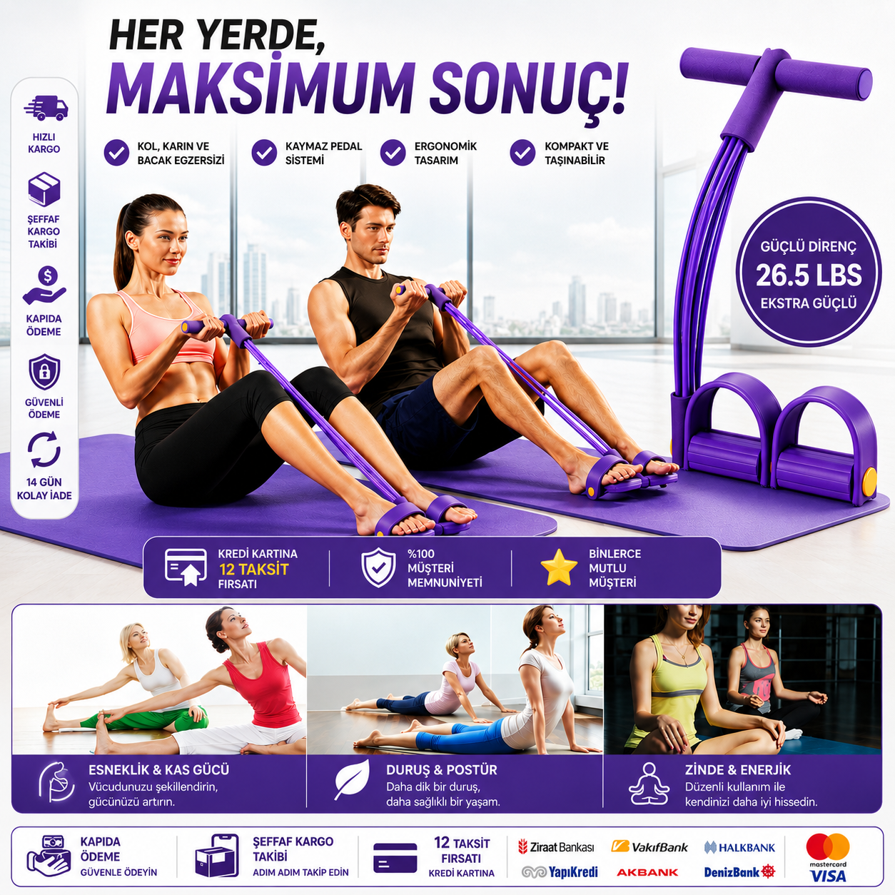 Body Trimmer Direnç Lastiği | Evde Tüm Vücut Egzersiz Aleti