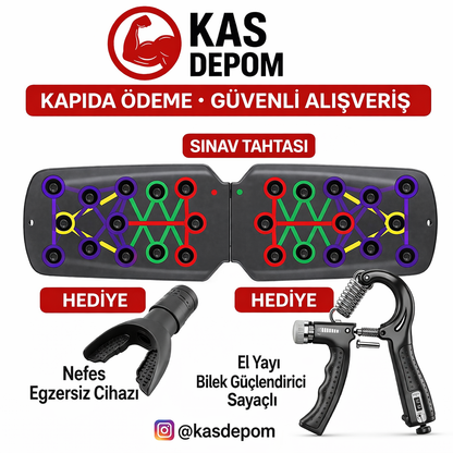 Kas Depom® Katlanabilir  Şınav Tahtası (2 Ürün Hediyeli!)