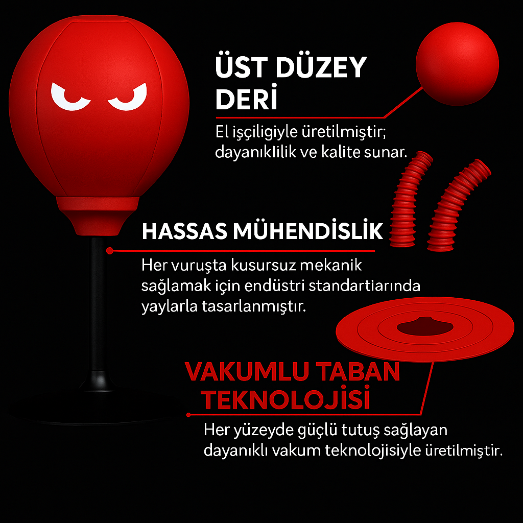 Stres Giderici Masaüstü Boks Topu | El Pompalı