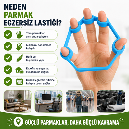 Parmak Egzersiz Lastiği - Kavrama Gücü ve El Egzersiz Aparatı