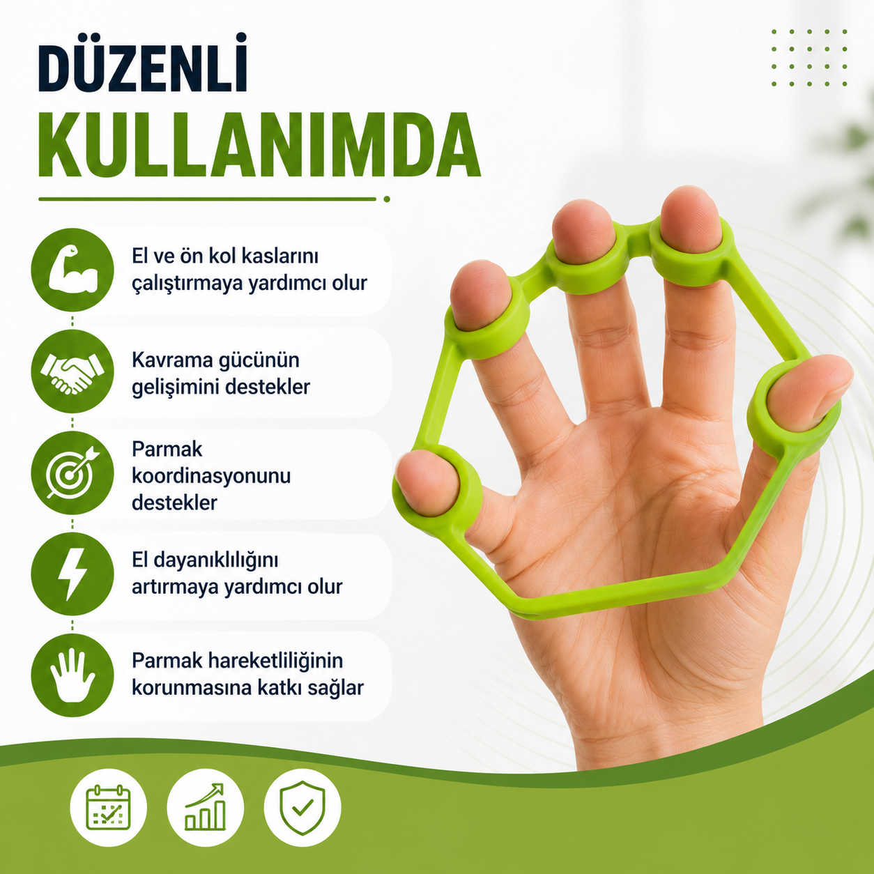 Parmak Egzersiz Lastiği - Kavrama Gücü ve El Egzersiz Aparatı