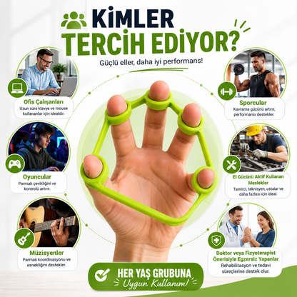 Parmak Egzersiz Lastiği - Kavrama Gücü ve El Egzersiz Aparatı
